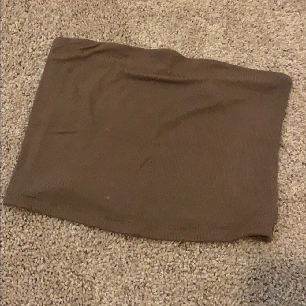 Brown ribbed American Eagle tube top